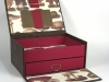 Faux Leather Box w Drawer Open